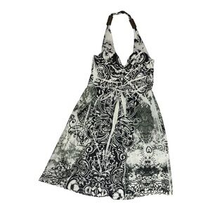 Cristinalove Halter Dress White Black Size M